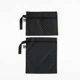 Roamio by Bumkins Wet Bag + Wet/Dry Clutch Set: Rich Black is neatly arranged on a white background.