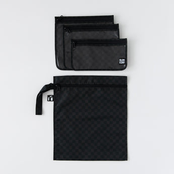 Bumkins The Chaos Coordinator Essential 4-Piece Set: Rich Black is neatly arranged on a white background.