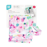The Bumkins Wet Bag: Watercolor features waterproof fabric, a strap, zip closure, and comes with a mini pouch.