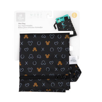 Bumkins Wet Bag: Minnie Mouse Icon Black + White is shown folded in its packaging.