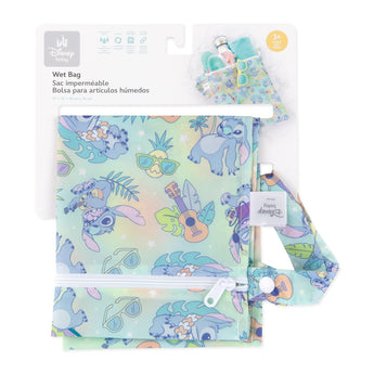 Bumkins Wet Bag: Aloha Stitch is shown folded on white cardboard packaging.