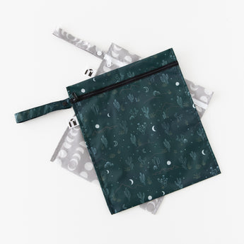 Roamio by Bumkins Wet Bag 2 Pack: Desert Night lays stacked on a white background.