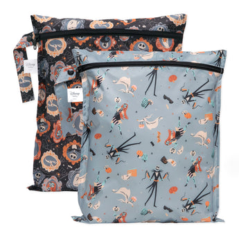 Bumkins Wet Bag 2 Pack: Disney Everyday Is Halloween—waterproof, reusable bags perfect for your spooky essentials.