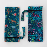 Bumkins Wet Bag 2 Pack: Jungle + Animal Prints lays on a white background with both bags side by side, folded lengthwise.