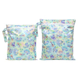 Bumkins Wet Bag + Wet/Dry Bag Set in Aloha Stitch—waterproof, zippered essentials perfect for fans on the go.