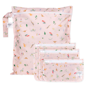 Bumkins The Chaos Coordinator Essential 4-Piece Set: Princess Magic - 4 waterproof bags with princess icons.
