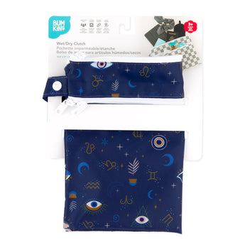 Bumkins Wet/Dry Clutch: Evil Eye is shown folded in its packaging.