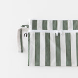 Roamio by Bumkins Wet/Dry Clutch: Clubhouse Stripe lays flat on a white background.