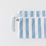 Roamio by Bumkins Wet/Dry Clutch: Nautical Stripe lays flat on a white background.