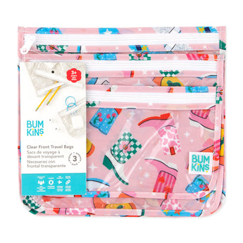 Bumkins Clear Travel Bag 3 Pack: Boots is shown with its packaging tag.