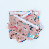 Bumkins Clear Travel Bag 3 Pack: Yoga Pals sits stacked on a white background.