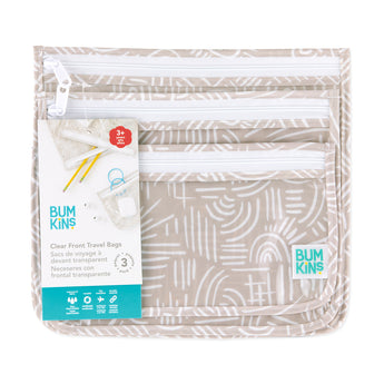 Bumkins Clear Travel Bag 3-Pack: Wander is shown with its packaging tag.