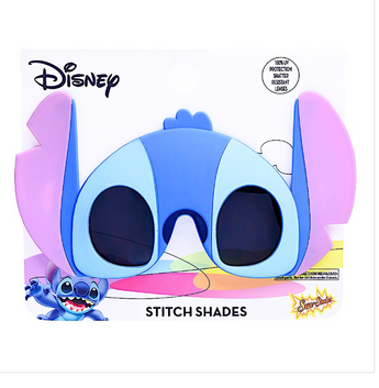 Sunstaches Lil Characters Sunglasses, Stitch, feature UV protection, impact-resistant lenses, and signature large ears with Stitch Shades.