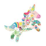 The Floss and Rock 40 Piece Fairy Unicorn Puzzle features rainbows, flowers & more with shiny foil details to enhance problem-solving skills.