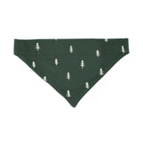 Lovedbaby Holiday Pet Bandana features an organic cotton design with white pine trees, ideal for family photos. Wear it on neck or head.