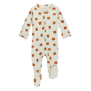 Organic Zipper Footie, Jack-o-Lanterns