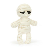 Meet Jellycat, Mummy Bob—a plush toy mummy with soft white bandages and adorable stitched details by Jellycat.