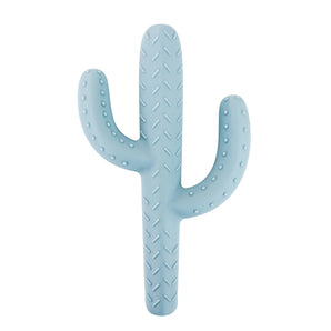 Ryan & Roses Cactus Teether Toy in Mist: a safe, textured silicone toy with three arms on a white backdrop.