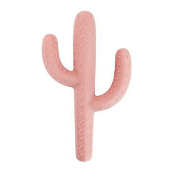 Ryan & Roses Cactus Teether Toy, Rose: Non-toxic silicone, pink, textured cactus with three arms for teething relief.