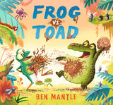 The Frog vs Toad hardcover by Random House features a playful mud-covered frog and toad amid colorful plants and insects.