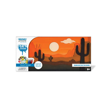 Begin Agains Abstract Paint and Puzzle Kit (Desert): Perfect for a creative break with desert sunset scene, ideal for ages 8+.
