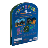 Stick and Play, Dino by Floss and Rock offers over 50 reusable dinosaur stickers for an educational travel activity.