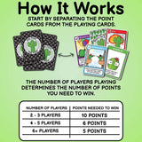 The Cactus Card Game, Whats The Point? by Cactus Card Game LLC offers point cards and rules for 2 to 6+ players in its instructions.