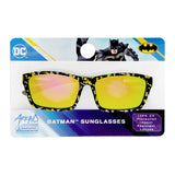 Arkaid Sunglasses, Batman Camo by Sunstaches feature UV400 protection, yellow reflective lenses, and a comic-style Batman illustration.