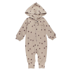 Organic Zipper Romper, Oatmeal Pinecone