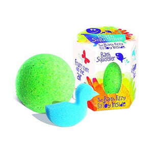 The Bath Squiggler Fizz & Toy by Loot Toys offers a green sponge and a fruity-scented ball for a delightful bath time.