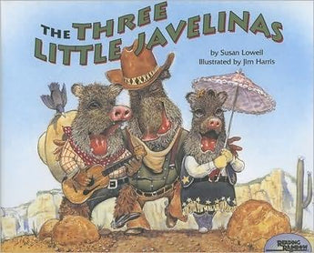 The Three Little Javelinas Hardcover Book by Treasure Chest Books features javelinas in Western attire in a Southwestern desert tale.