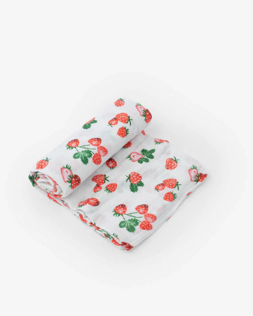Cotton Swaddle, Strawberry Patch