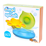 Fat Brain Toy Cos Dimpl Splash bath toys for 18 months+ feature colorful floating shapes designed for sensory learning.