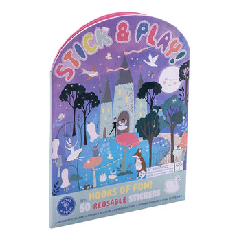 Floss and Rocks Stick and Play, Enchanted: a vibrant cover with castle, swans, trees, pond + 50 educational reusable stickers.