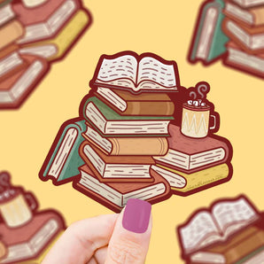 Vinyl Sticker, Cozy Book