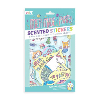 OOLY Scented Stickers, Mer-Made To Party: Jumbo, colorful ocean-themed designs with a delightful cupcake scent.