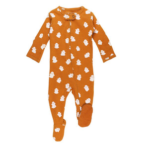 Organic Zipper Footie, Ghosts