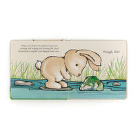 Open *Who Can I Find* by Jellycat: a kids book with a bunnys adventure, colorful text, and lift-up flaps for fun!.