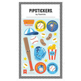 Pipsticks Play Ball Scratch n Sniff stickers feature baseball-themed designs with a bat, glove, and scented popcorn plus fun phrases.