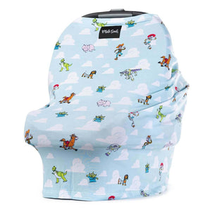 Milk Snobs Cover featuring Disney & Pixars Toy Story offers 360° nursing coverage with cartoon characters and clouds.