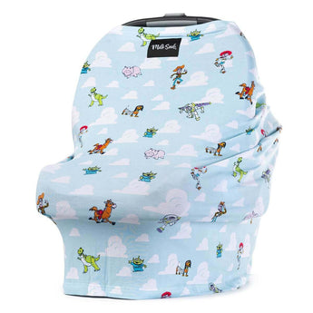 Milk Snobs Cover featuring Disney & Pixars Toy Story offers 360° nursing coverage with cartoon characters and clouds.