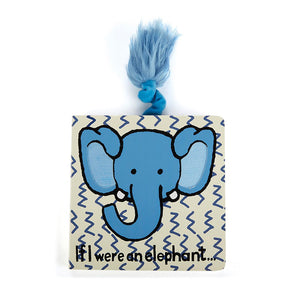 The Jellycat If I Were an Elephant Book features a blue elephant and a touch-and-feel tassel on the cover.