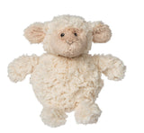 Plush, Sprouts Lamb: fluffy round lamb stuffed animal with tan ears and face.