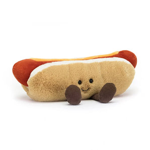 Check out the Jellycat Amuseable Hot Dog—a smiling hot dog plush with a bun, ideal for summer fun!.