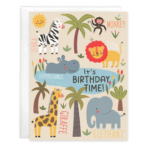 Birthday Card, Cute Jungle