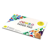 Bright Stripes Jumbo Finger Paint Pad features a painted hand design, 25 acid-free 16 x 12 sheets with colorful text and paint splashes.