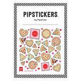 Pipsticks Stickers, Pizza Love features pizza and heart stickers with toppings, highlighted by holographic red foil, in a white package.
