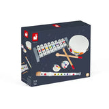 Janod Juratoys Confetti Musical Set boosts brainpower with a xylophone, tambourine, maracas, and recorder in a box.
