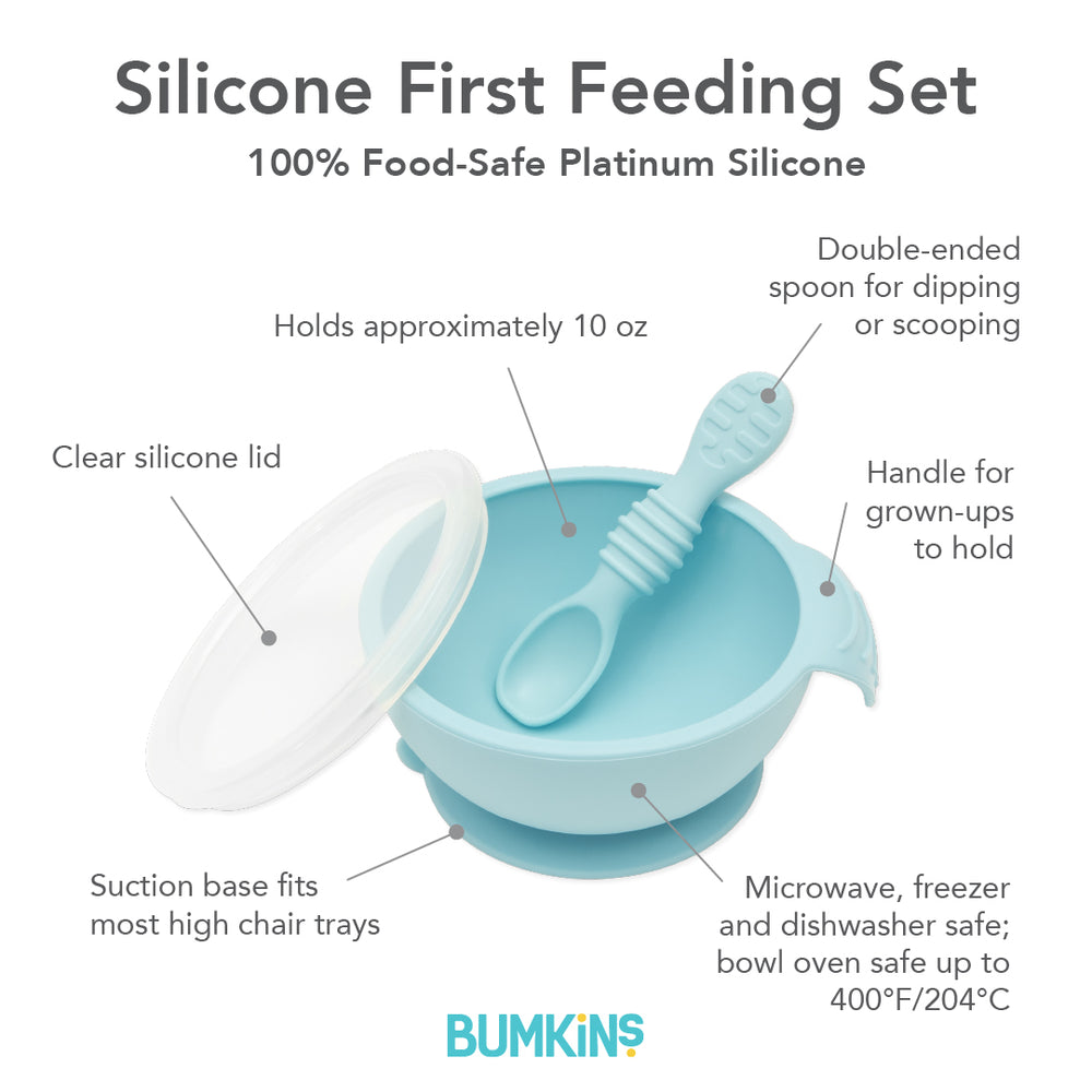 Silicone First Feeding Set: Blue