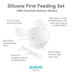 Silicone First Feeding Set: Mickey Mouse Vanilla Sprinkle